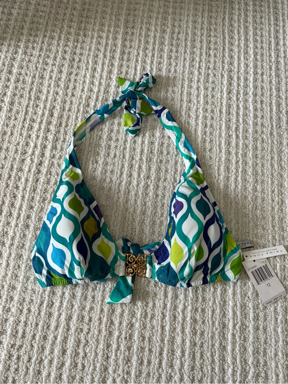 Trina Turk Geometric Halter Bikini Top